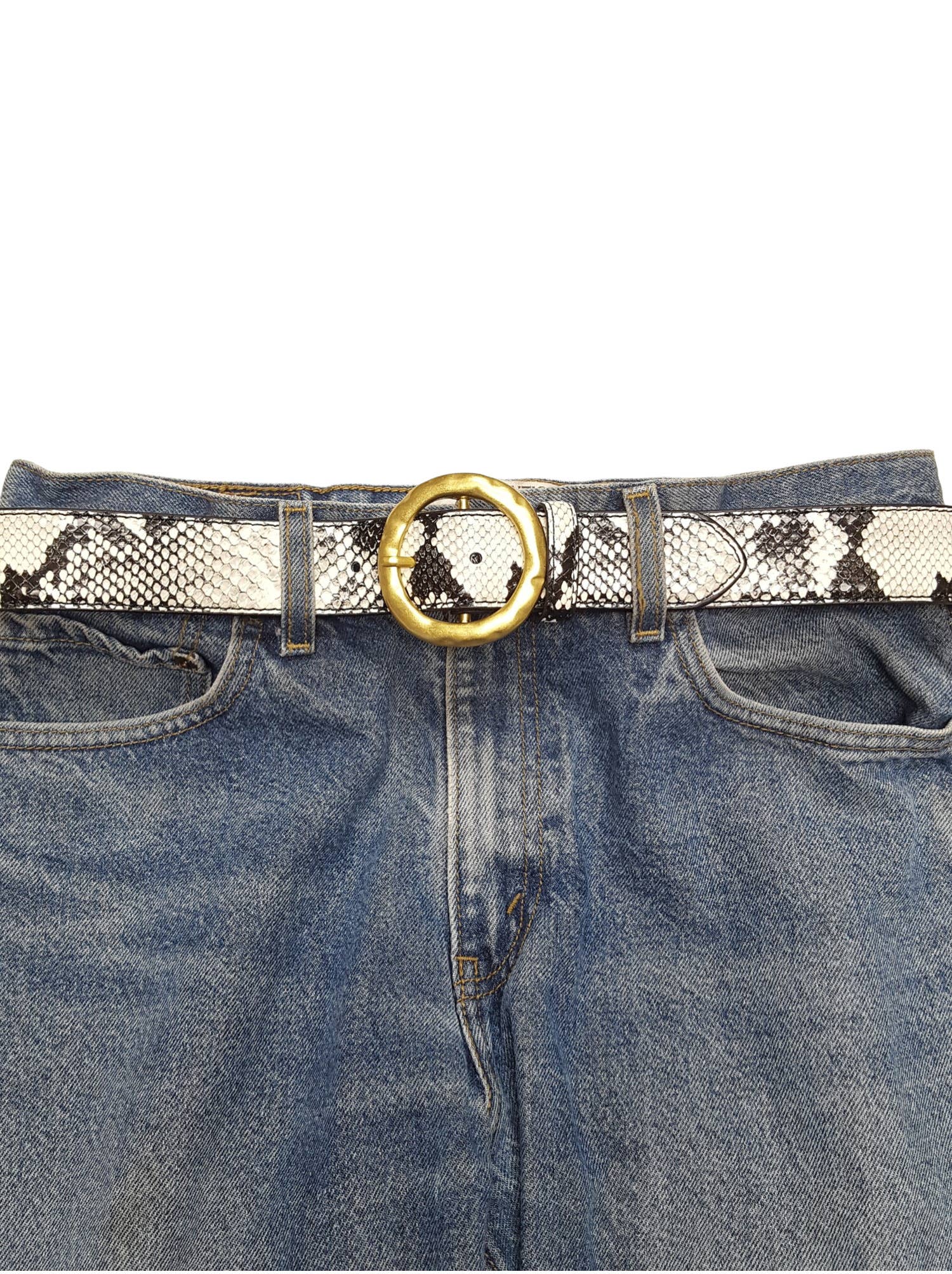 Axesoria West – wholesale Belt – Women's – Snake print with Round Buckle2