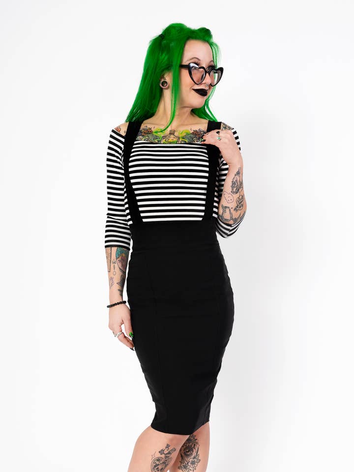 Gonna a tubino Sandy - Nera per la vendita all'ingrosso da parte di Putré-Fashion