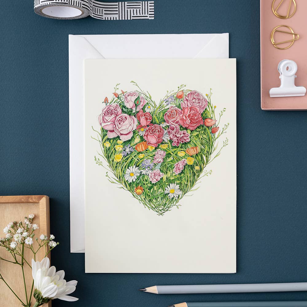 The DM Collection ( We cover US import Duties) – wholesale Everyday greeting card – Grass Heart Greeting Card