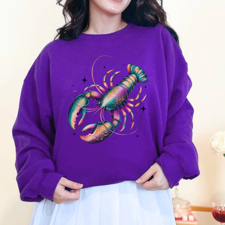 ATTA TOOD Wholesale - Wholesale Graphic Sweatshirt - Women's - Mardi Gras crawfish women's graphic sweatshirt, Holiday crew2