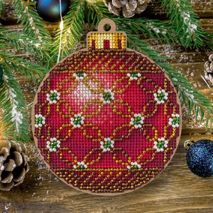 Cross Stitch Kit with Beads on Wood #6 for wholesale by HobbyJobby