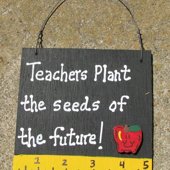 Teacher Gift 5210 Teachers Plant the seeds of the future with Ruler/Apple for wholesale by Nannie and B's Crafts