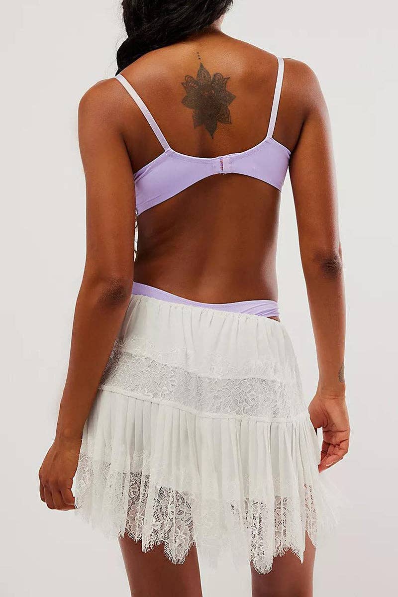 Mccolin - Vente Jupe – femme - Jupe Mini à Volants en Dentelle2