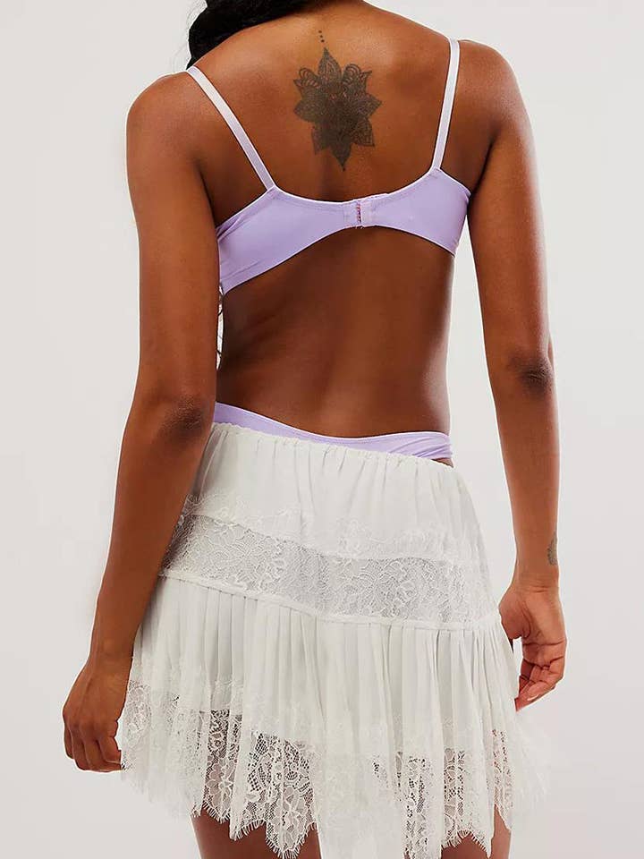 Mccolin – Engroshandel Nederdel - Dame – Blonde Lagdelt Mini Nederdel2