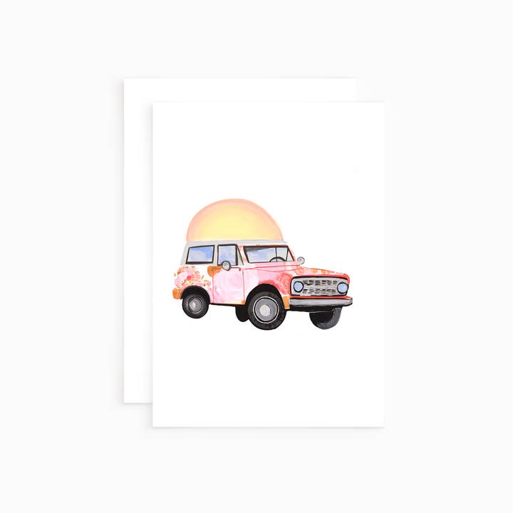 Vintage Bronco - Notecard - Greeting Card for wholesale by Teresa Sheeley Studios