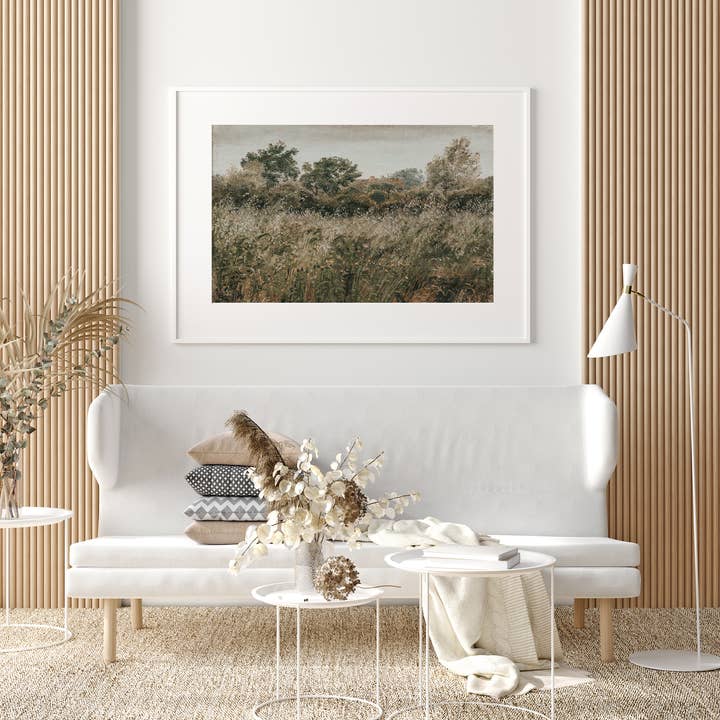 Sugar & Canvas - Wholesale Art Print - Rustic Vintage European Flower Grass Field Art Print VP614