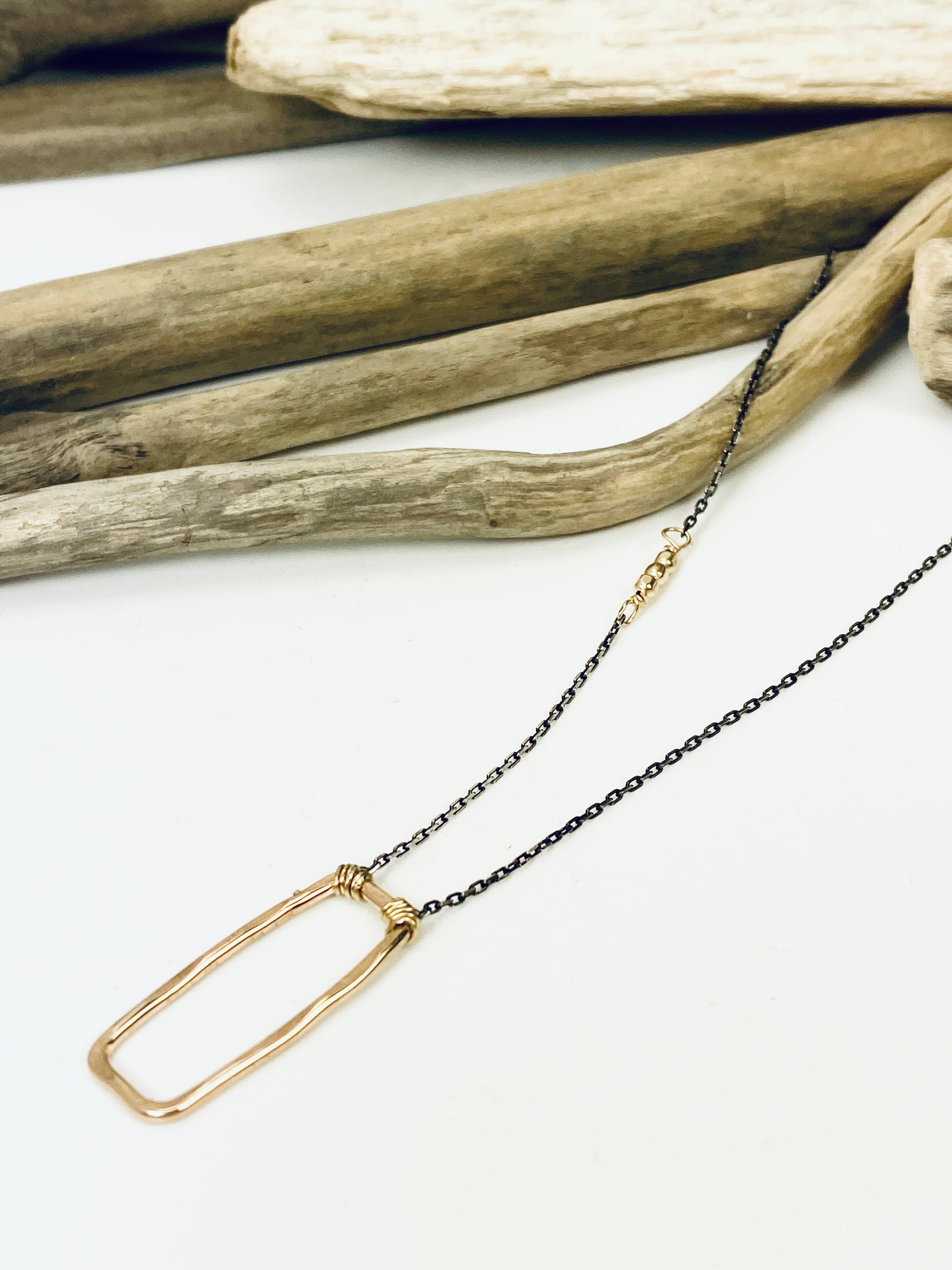 Laura J Designs - Wholesale Pendant/Charm Necklace - Karma Rectangle Necklace2