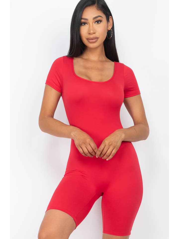 CAPELLA APPAREL - Wholesale Romper - Women's - Short Sleeve Scoop Neck Romper23