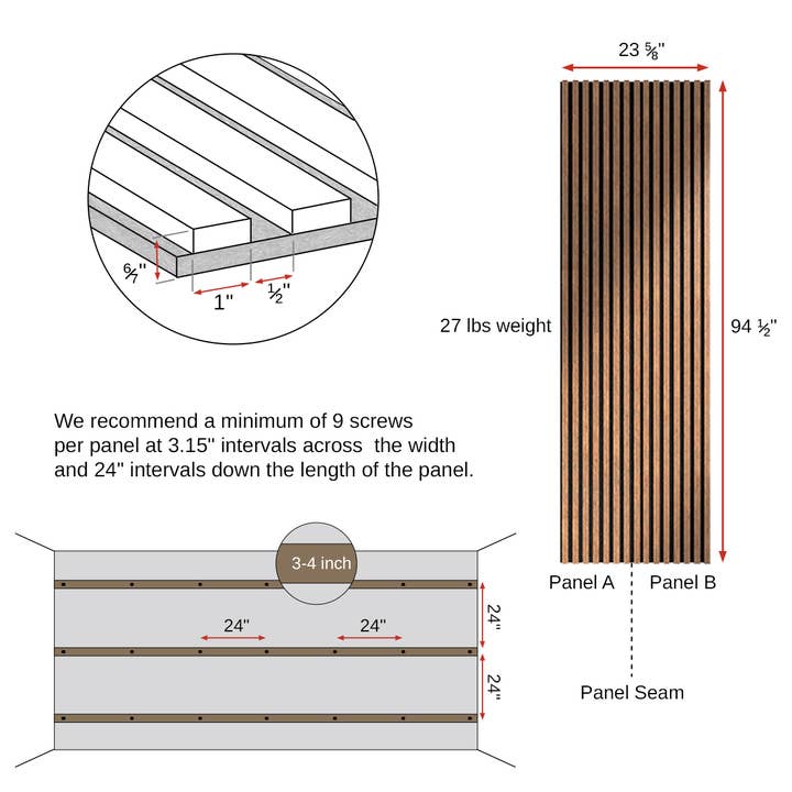 Premium Black Color (PVC) Acoustic Slat Wood Wall Panels for wholesale on Faire
