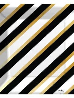 Dot & Stripe Dinner Plates - Black for wholesale by MelissaRae Wholesale