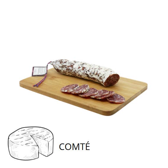 Saucisson fait en Auvergne au Comté pour la vente par La cerise sur l'apéro