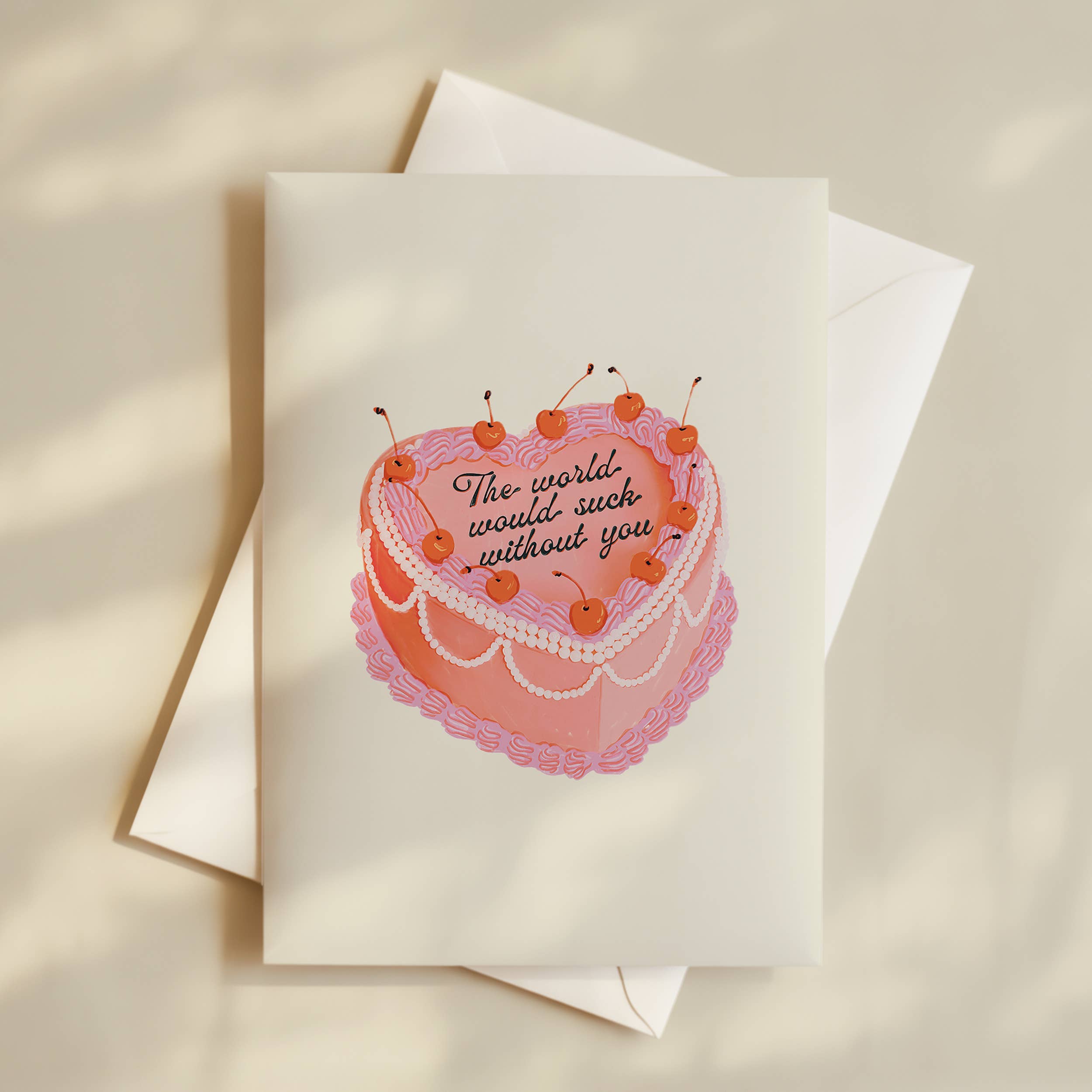 Artbaby & Co. - Wholesale Birthday Card - The World Would Suck Without You Heart Cake Greeting Card1
