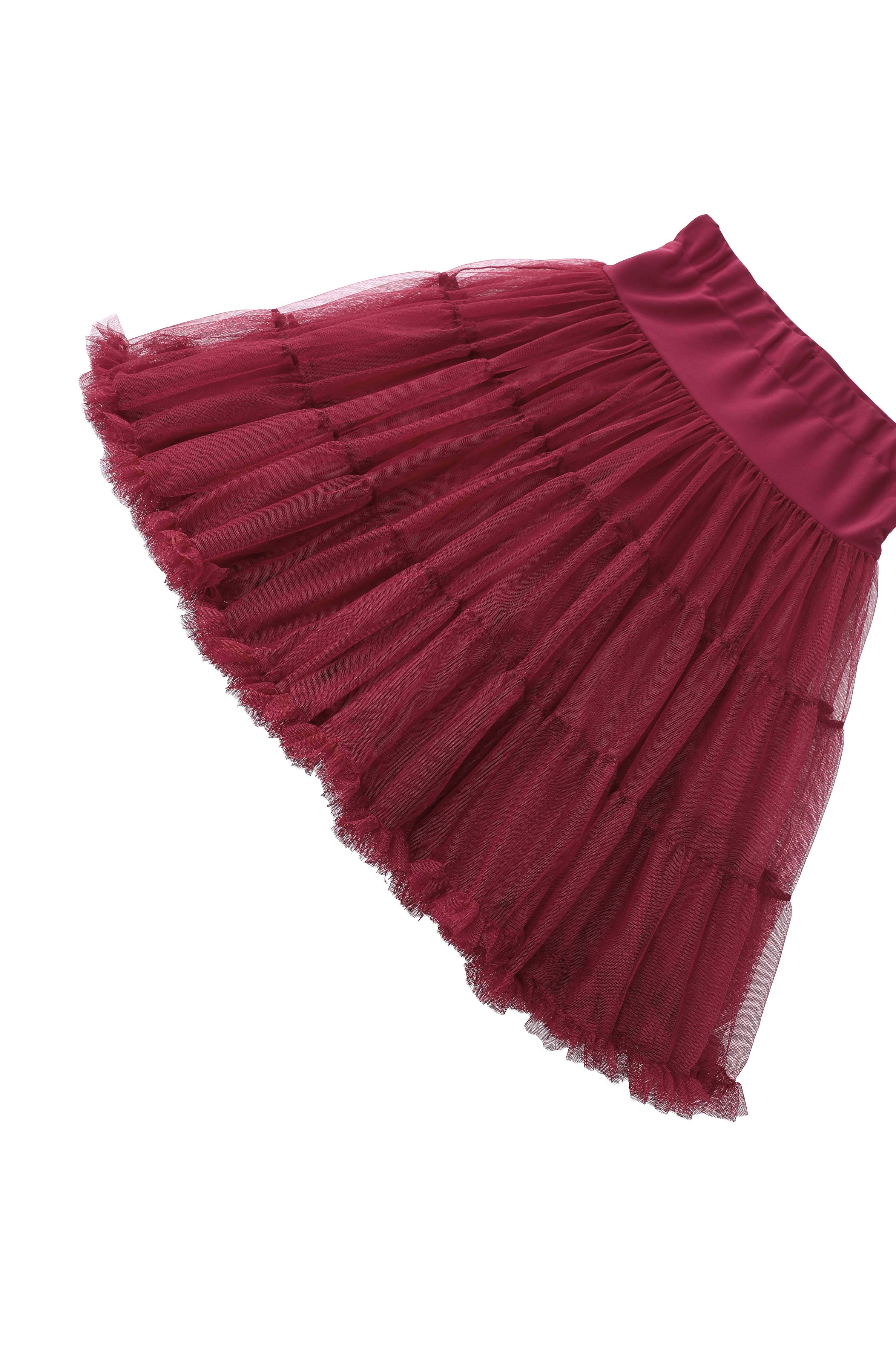 Dolly & Dotty - Wholesale Skirt - Women's - Fluffy Burgundy Petticoat5