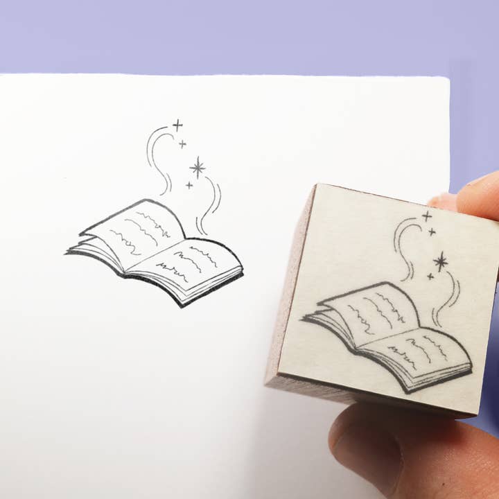 Magical Book Rubber Stamp for wholesale by Made by Wheeler