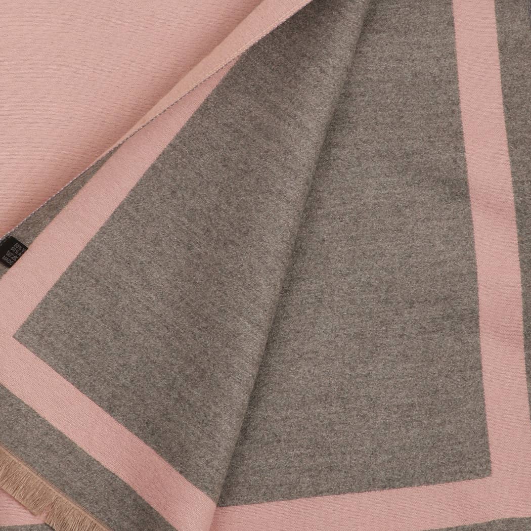 Fashion City - Wholesale Wrap - Women's - Reversible Oversized Border Cashmere Feel Shawl1