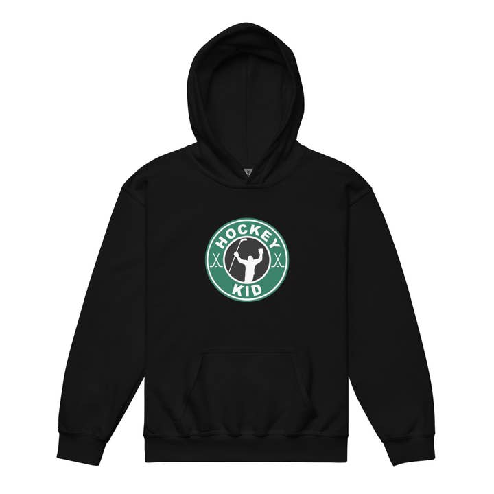 Hockey hoodie voor kinderen met koffie en cafeïne voor wholesale door Celly Threads Hockey