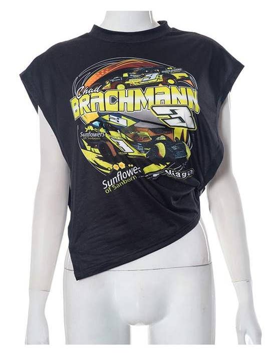 BLACK sleeveless graphic tee for wholesale on Faire5