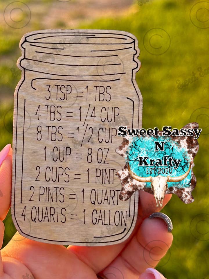 Umrechnungsmagnet zur Messung von Einmachgläsern für den Großhandel von Sweet Sassy N Krafty LLC