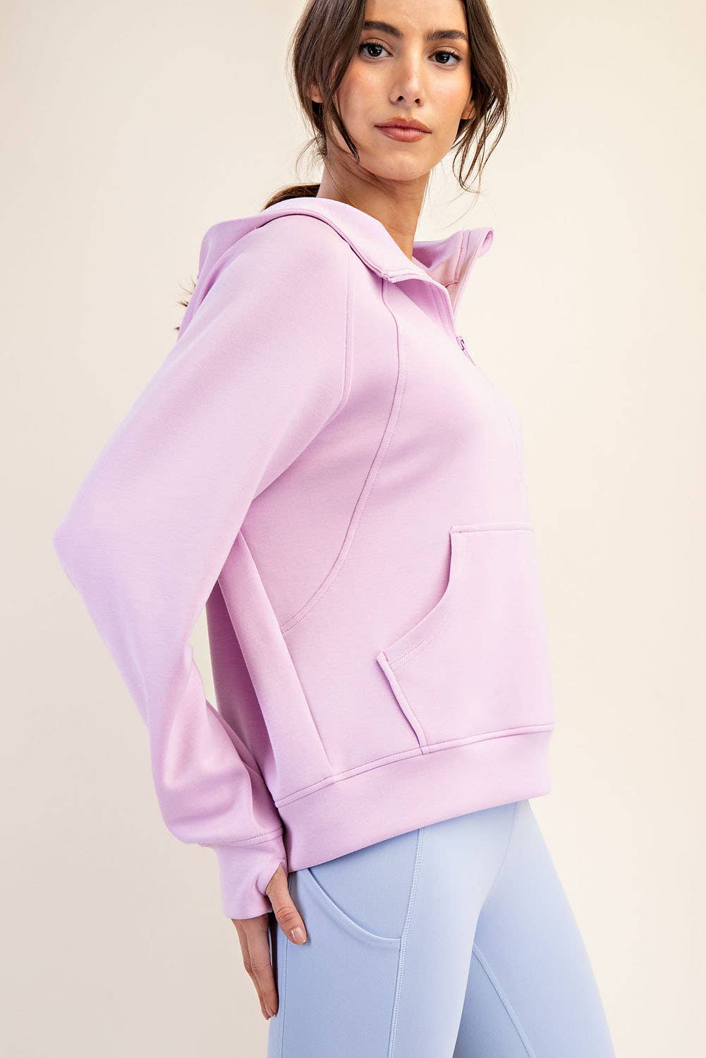 Rae Mode - Wholesale Hoodie - Women's - MODAL SCUBA QUARTER ZIP HODDIE JACKET40