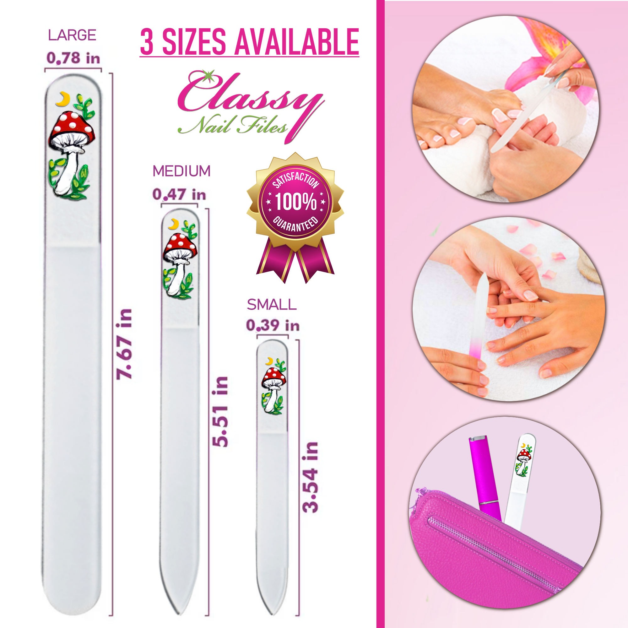 Classy Nail Files - Wholesale Nail File - Magic Mushroom Moon Hand Painted Czech Crystal Nail File1