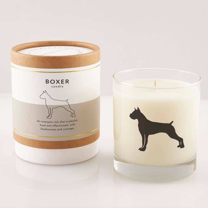 Boxer Dog Breed Soy Candle for wholesale by Scripted Fragrance