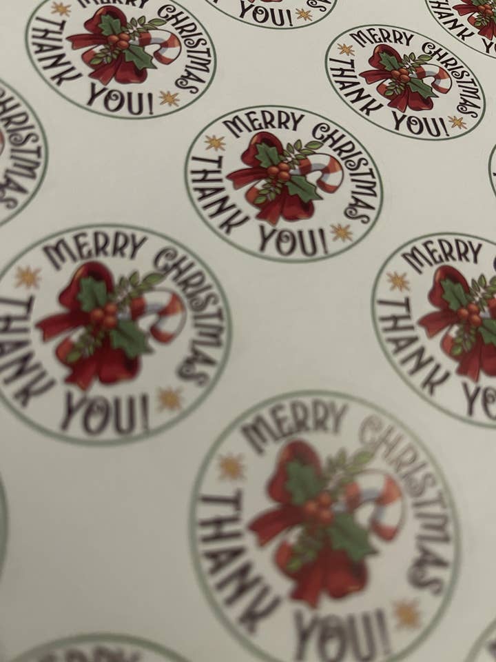Stickers Thank You Noël pour la vente par The Bouncing Berner