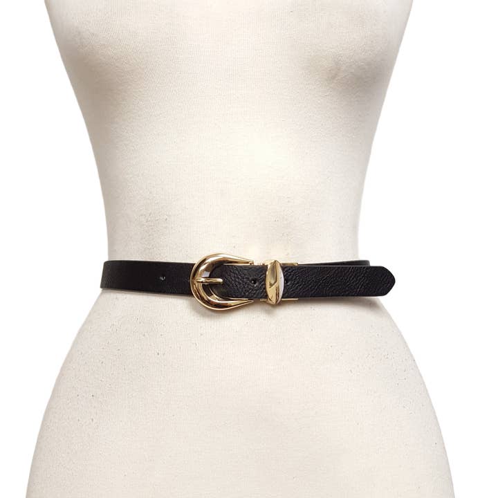 Axesoria West - Wholesale Belt – Women's - Shiny Gold Buckle Reversible Belt8