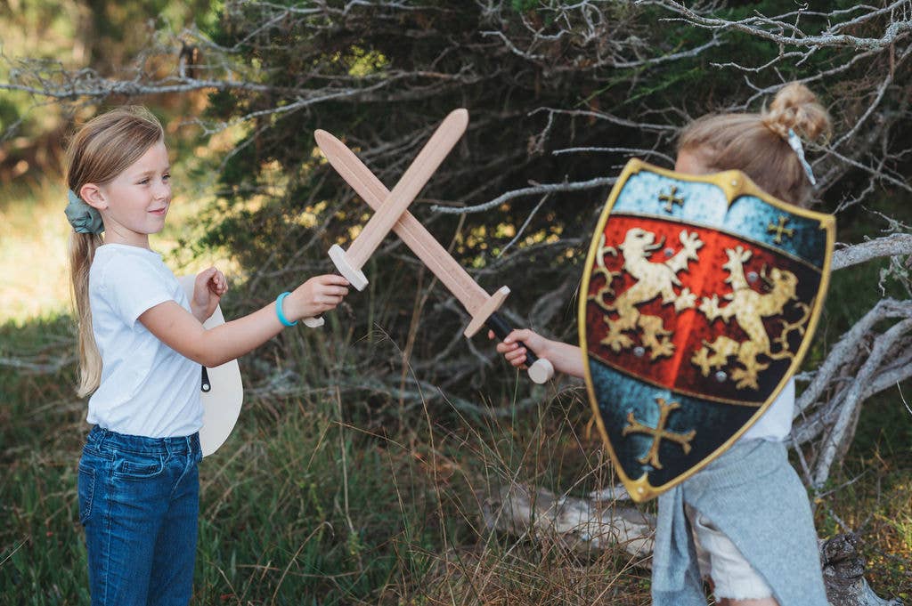 Challenge and Fun, Inc. - Wholesale Wood Toy - Kids - Wooden Play Knight's Buckler Shield - Lion -Made in Germany3