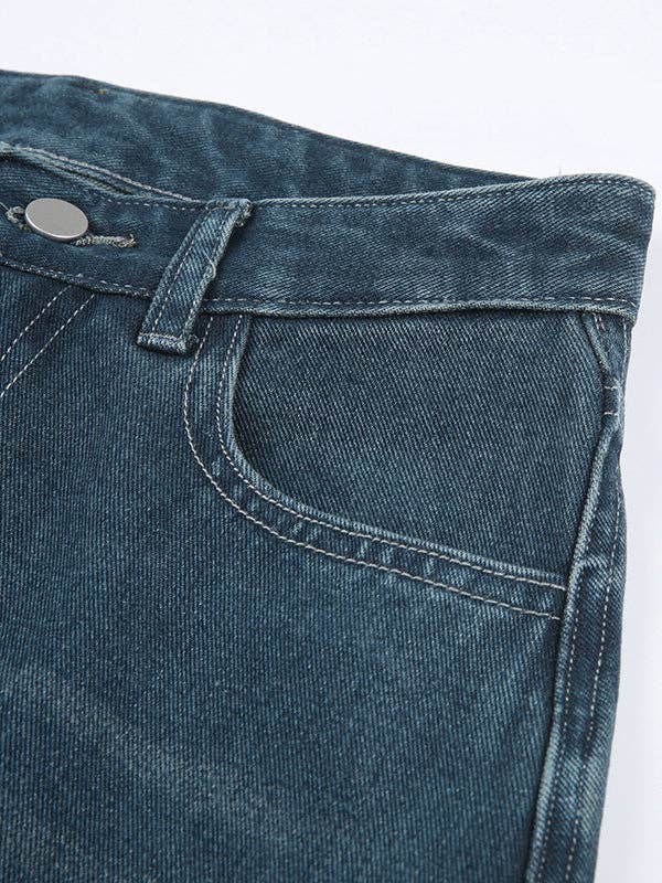 BLUE A-Line High Waisted Fringed Gradient Split-Joint Skirts for wholesale on Faire13