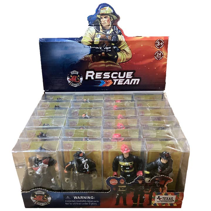 Firefighter Fire Rescue Figurine Display Set, x24 Kits for wholesale by Texas Toy Distribution