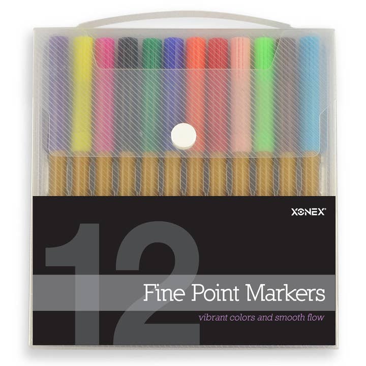 Snap Case Fine Point Marker Set 12 Pc. for wholesale by Xonex
