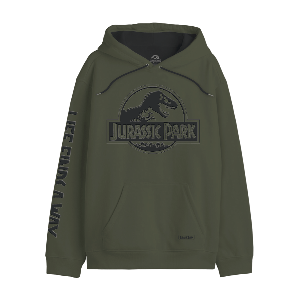 Official Khaki Jurassic Park Hoodie – T-Rex Logo for wholesale on Faire1