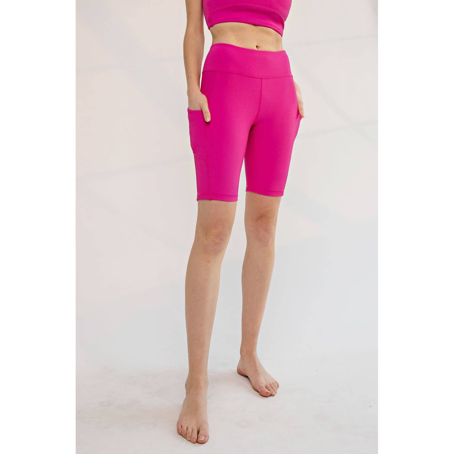 Rae Mode - Wholesale Athletic Shorts - Women's - NYLON RIB BIKER PANTS WITH SIDE POCKETS7