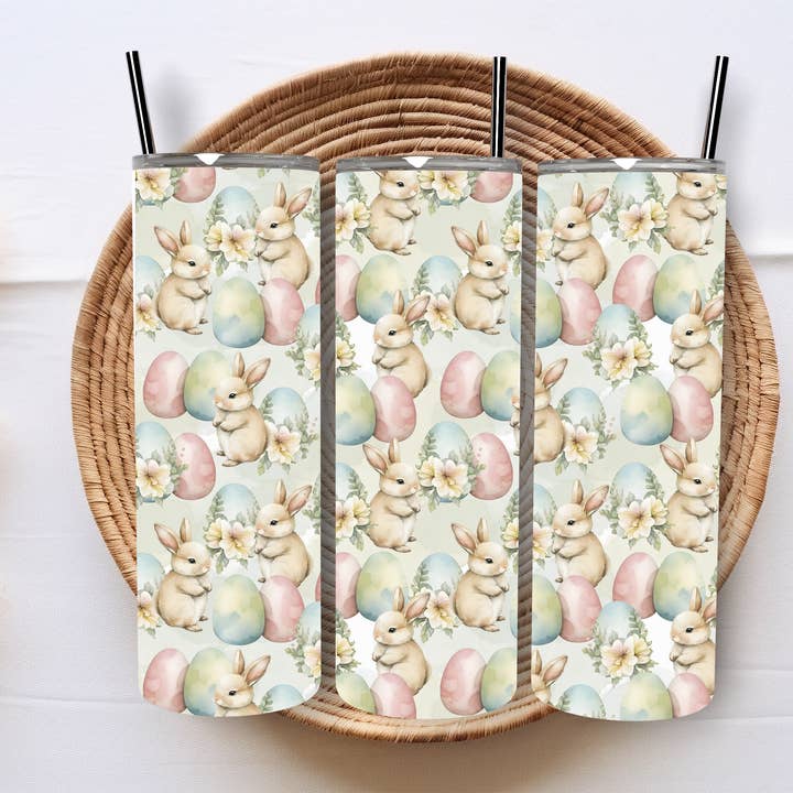 Gobelet mince Lapin Pastel et Œufs de Pâques pour la vente par JAC Wholesale