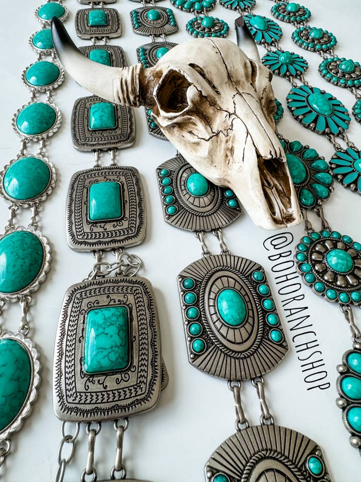 Ceinture à chaîne Western Concho Link pour la vente par Boho Ranch Shop