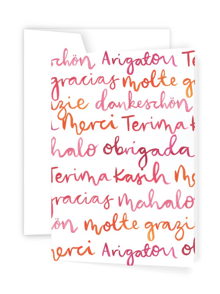 Tak - Sprog Lykønskningskort for engroshandel hos Ellen Walsh Designs