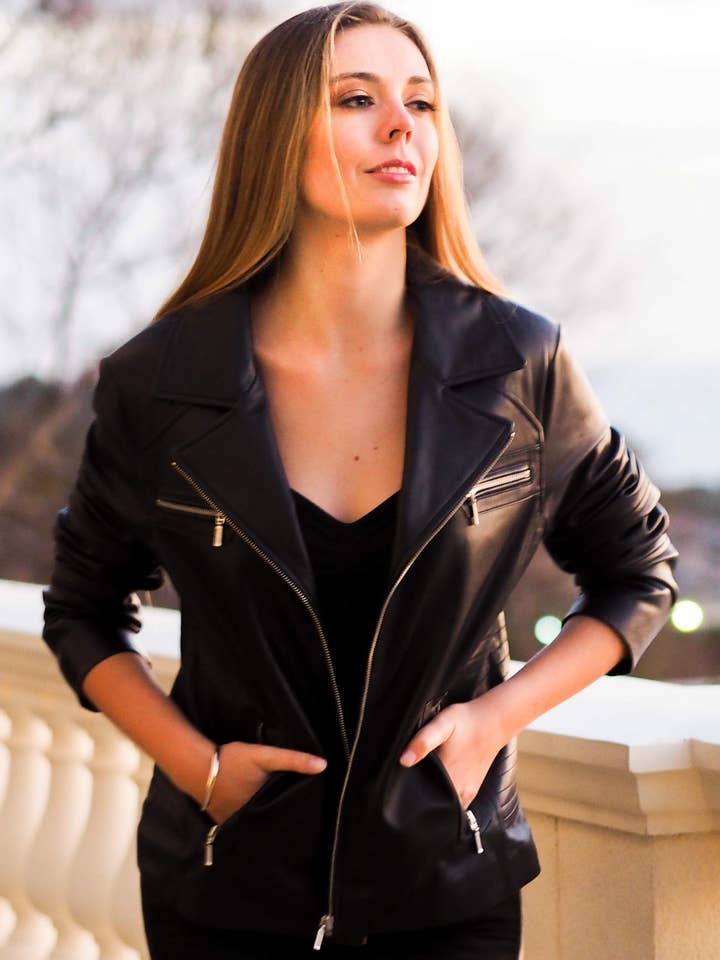 Manhattan Leather Jacket | Black for wholesale by Cadelle Leather