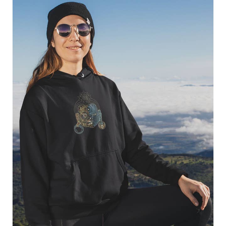 Sweat à capuche unisexe Tripura Face - Fabriqué sur commande - Choix de couleurs pour la vente par symbolika