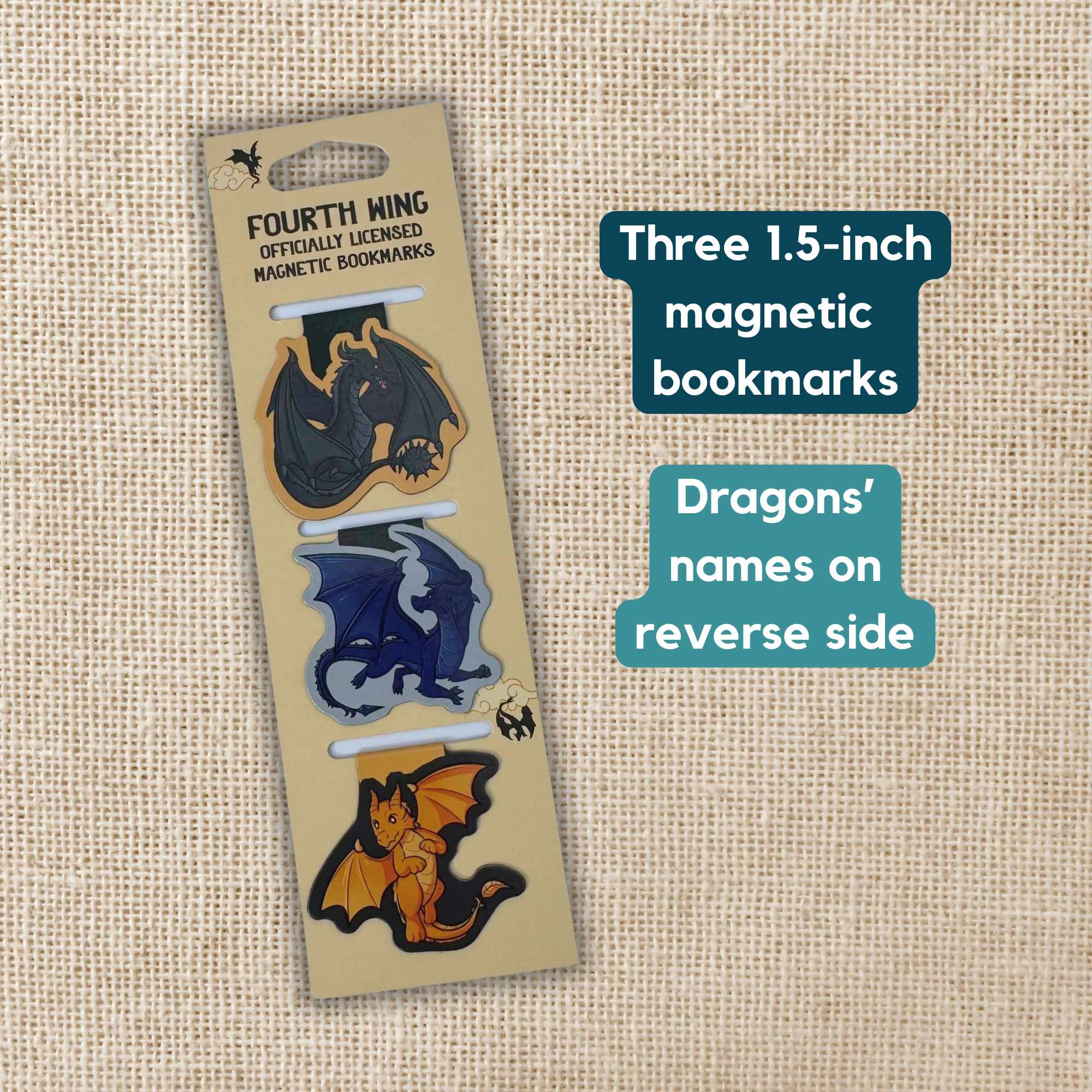 Kingdom of Threads - Wholesale Bookmark - Fourth Wing Dragons Magnetic Bookmark Set2