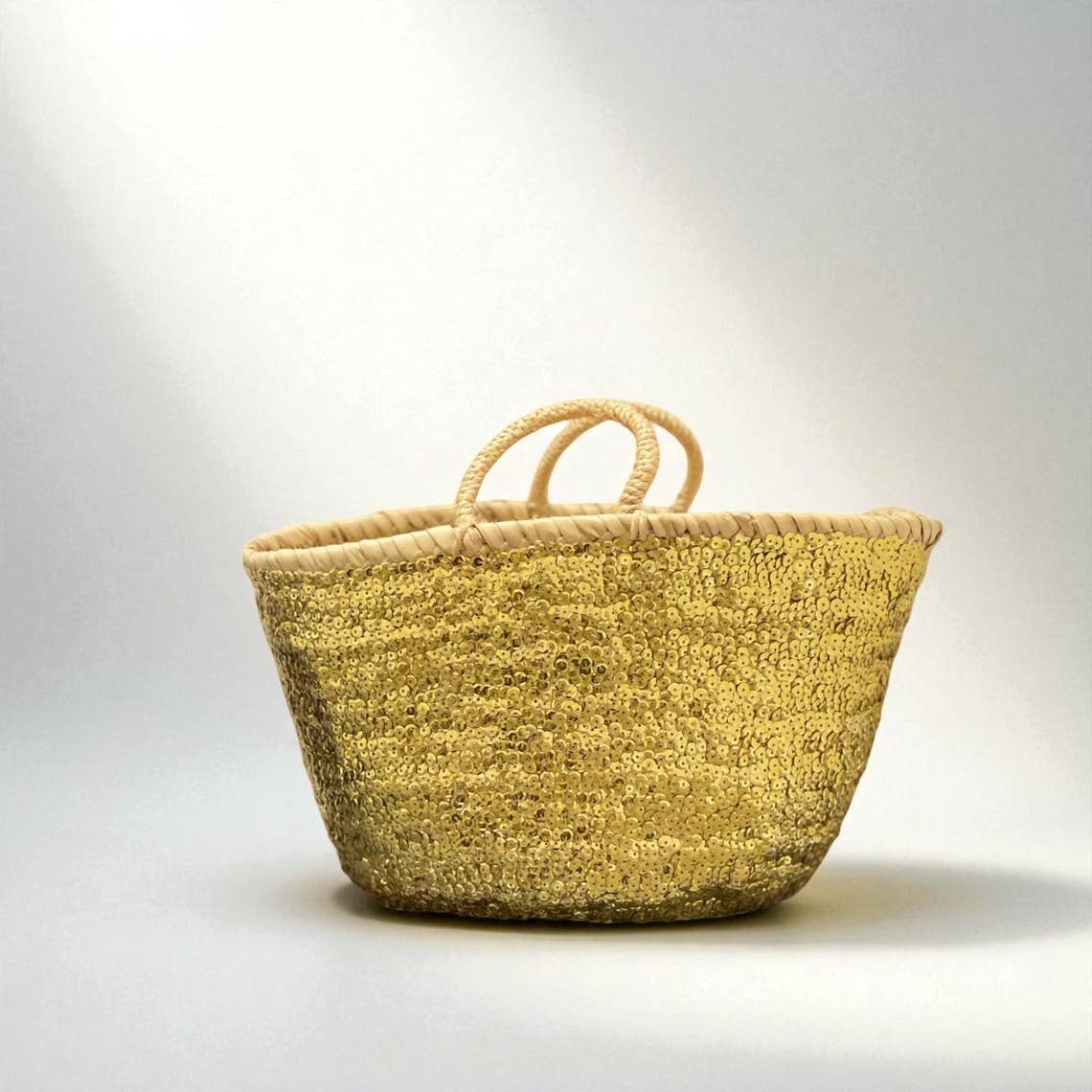 HandmadeBestSeller - Wholesale Beach Bag - Handcrafted Straw Basket with Sequins – Gold & Silver6