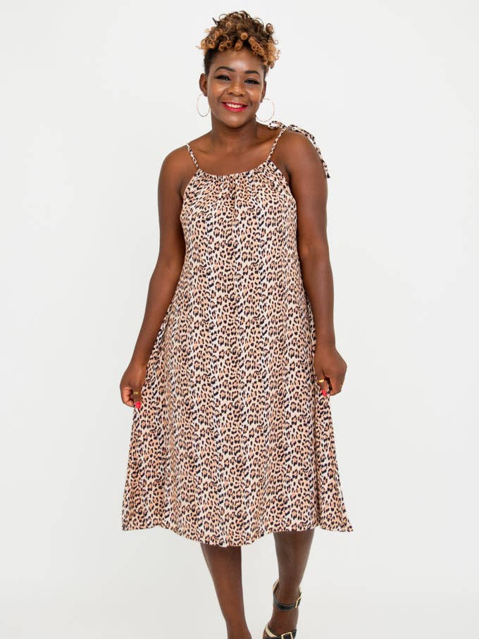 Beach Dress, Leopard, One Size for wholesale by Blue Sky Clothing Co LLC