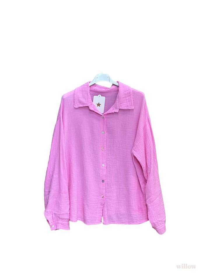 Moonsun - Wholesale Button Down Shirt - Women's - Cotton gauze shirt #30367