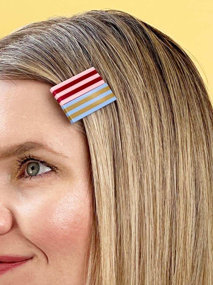 Striped Hair Clip | Small for wholesale by Combinist Goods