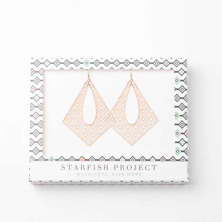 Starfish Project, Inc - Wholesale Dangle Earrings - Everly Gold Filigree Dangle Earrings