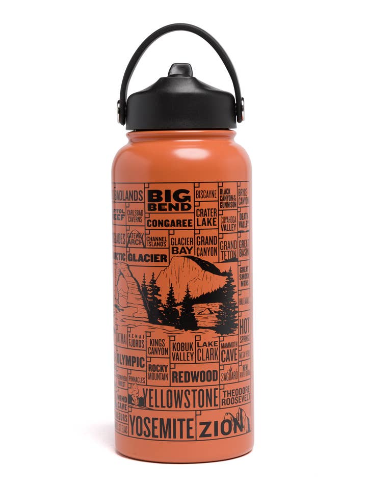 National Parks Checklist 32oz. Insulated Water Bottle for wholesale by Parks Project