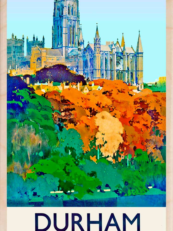 Durham - Wooden postcard, wooden magnet for wholesale by THE WOODEN POSTCARD COMPANY