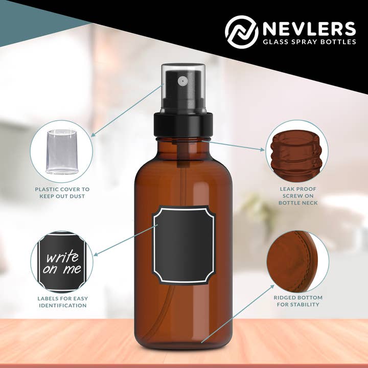 Nevlers – Großhandel Sprühflaschen – Braunglas-Sprühflaschen, 4 oz. (Packung mit 24)