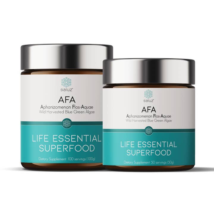 Saluz™ - Poudre AFA d'algues bleues vertes récoltées à l'état sauvage pour la vente par Saluz Health