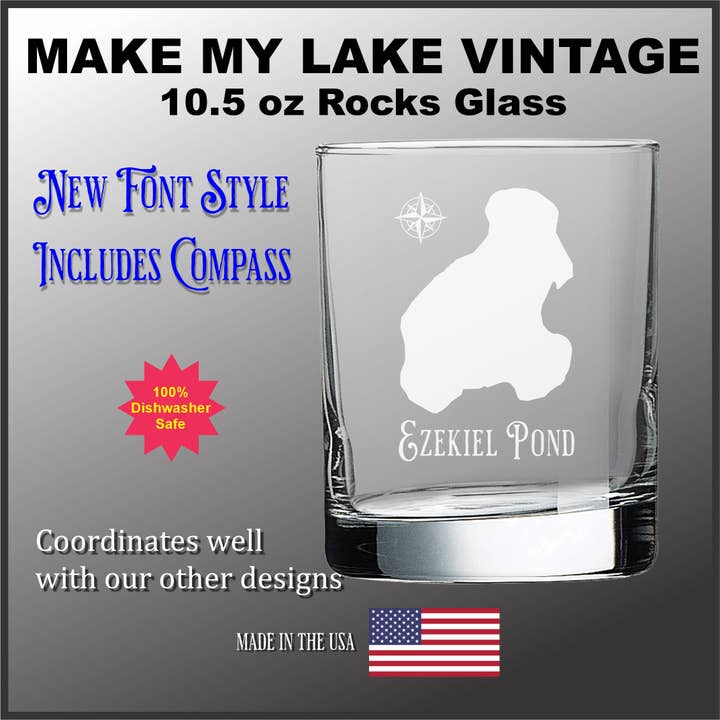 Make My Lake 10.5 oz Rocks Glass for wholesale by Adirondack Etching LLC