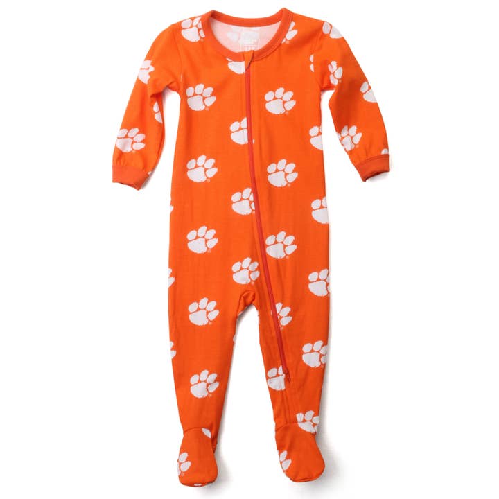 Clemson Tigers Infant Allover Print Zip Sleeper for wholesale by Wes and Willy